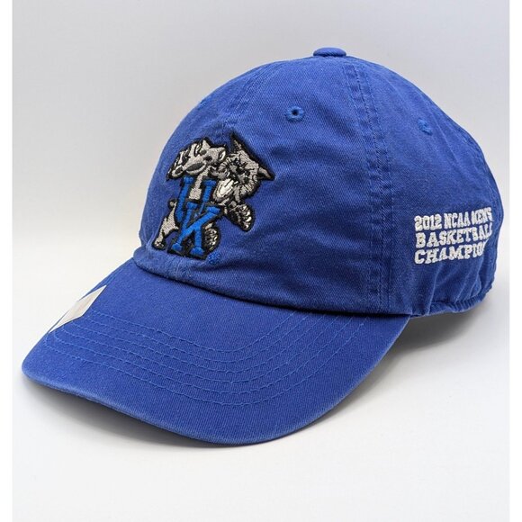 2012 NCAA National Champions Hat Kentucky UK Basketball Cap Blue Strap Back Cats - Picture 1 of 6